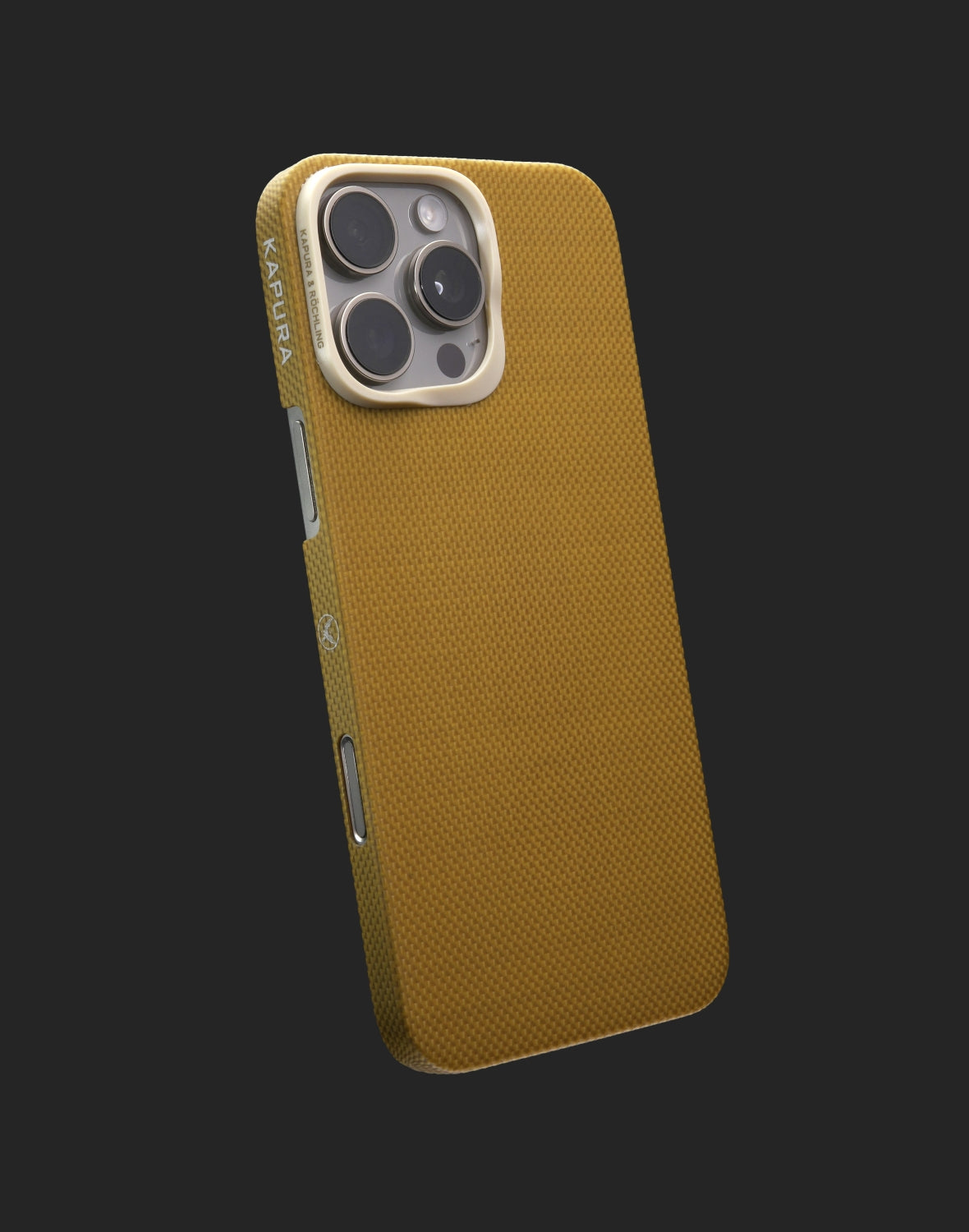 PI golden fiber phonecase，kevlar aramid fiber iphone16promax， for iPhone 16 Pro Max Case Compatible with MagSafe, Thin & Light Case iPhone 16 Pro Max with a Caseless Feel, PI Fiber Woven [Tactile Woven -Over The Horizon]