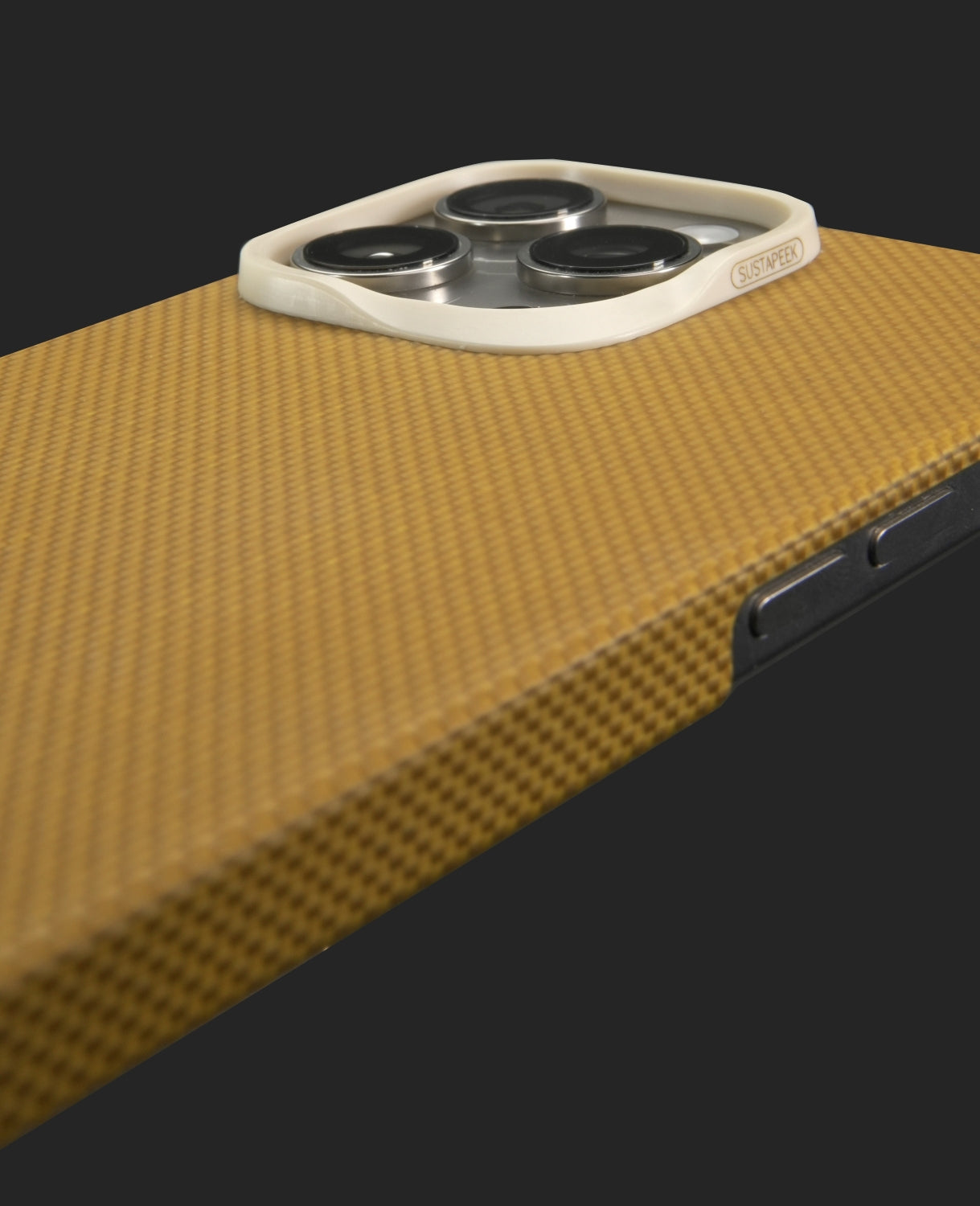 PI golden fiber phonecase，kevlar aramid fiber iphone16promax， for iPhone 16 Pro Max Case Compatible with MagSafe, Thin & Light Case iPhone 16 Pro Max with a Caseless Feel, PI Fiber Woven [Tactile Woven -Over The Horizon]