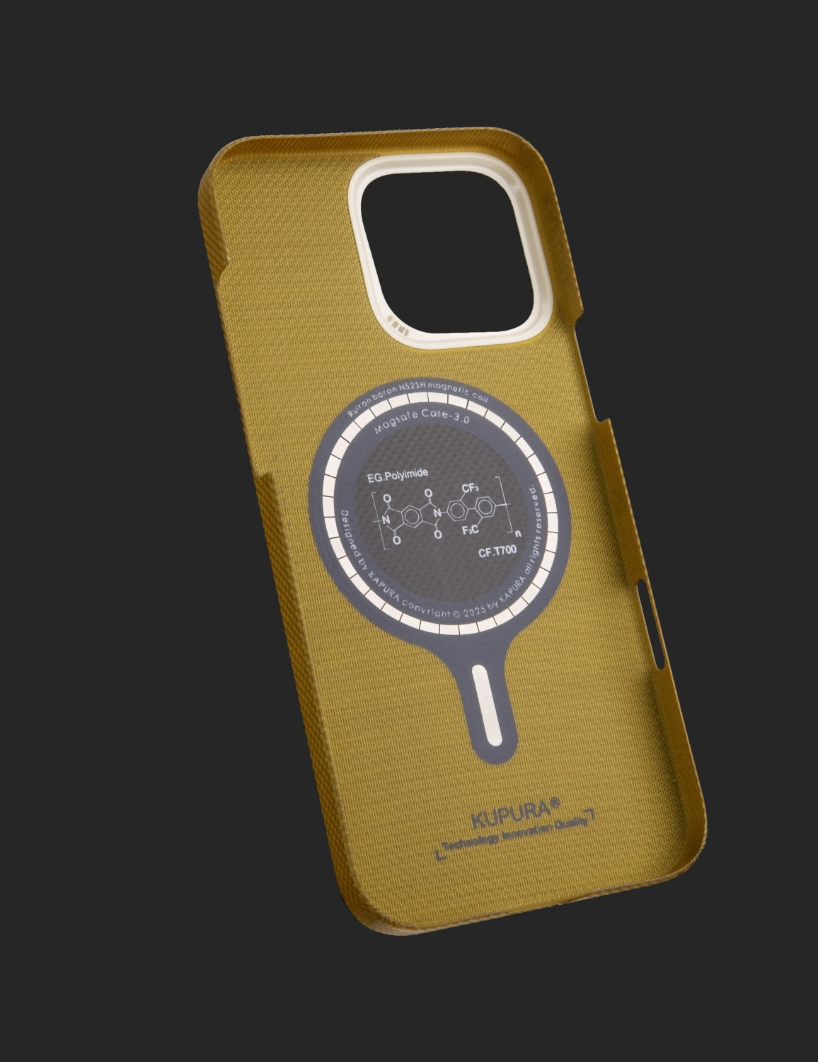 PI golden fiber phonecase，kevlar aramid fiber iphone16promax， for iPhone 16 Pro Max Case Compatible with MagSafe, Thin & Light Case iPhone 16 Pro Max with a Caseless Feel, PI Fiber Woven [Tactile Woven -Over The Horizon]