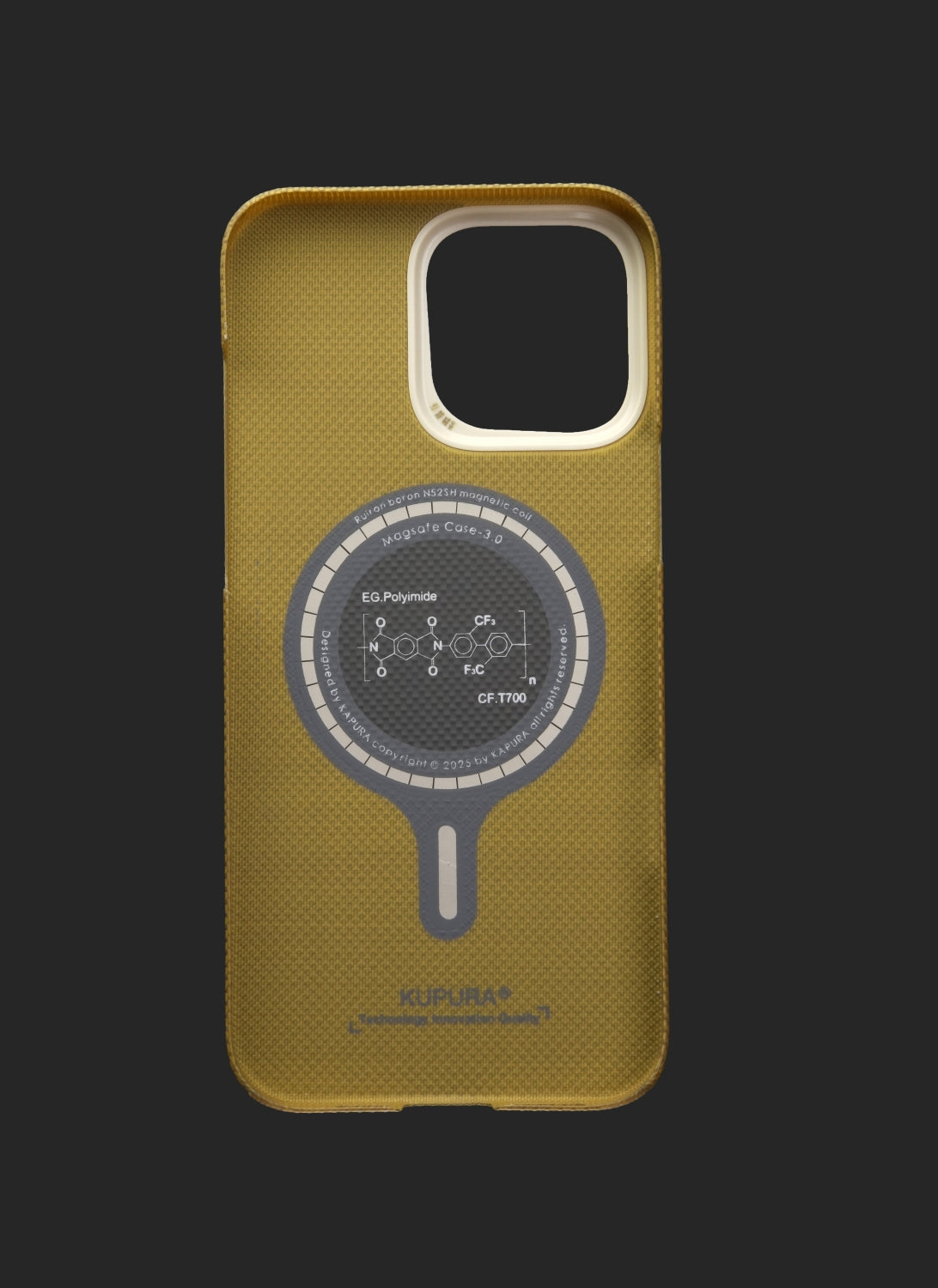 PI golden fiber phonecase，kevlar aramid fiber iphone16promax， for iPhone 16 Pro Max Case Compatible with MagSafe, Thin & Light Case iPhone 16 Pro Max with a Caseless Feel, PI Fiber Woven [Tactile Woven -Over The Horizon]