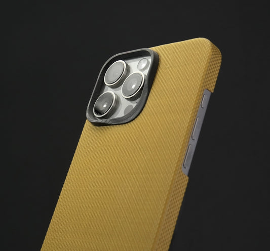 PI golden fiber phonecase，kevlar aramid fiber iphone16promax， for iPhone 16 Pro Max Case Compatible with MagSafe, Thin & Light Case iPhone 16 Pro Max with a Caseless Feel, PI Fiber Woven [Tactile Woven -Over The Horizon]