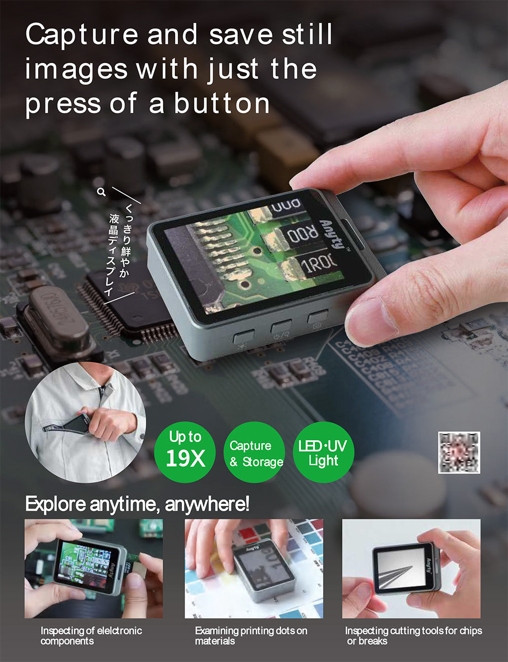 The Magic Loupe Cube that can take photos，19X Loupe Magnifier,Adjustable Focal Length Magnifier,Foldable Jewelry Magnifier Glass for Textile Optical,Embroidery,Circuit Board,Coins,etc.