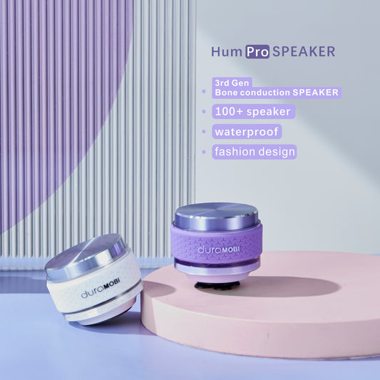 Duramobi Bone Conduction Speaker, 2025 Upgraded Humbird Speaker, Wireless Portable Speaker, Mini Wireless RGB Speaker Stereo Bass Sound, IP54 Creative Portable Speaker for Outdoor,Home